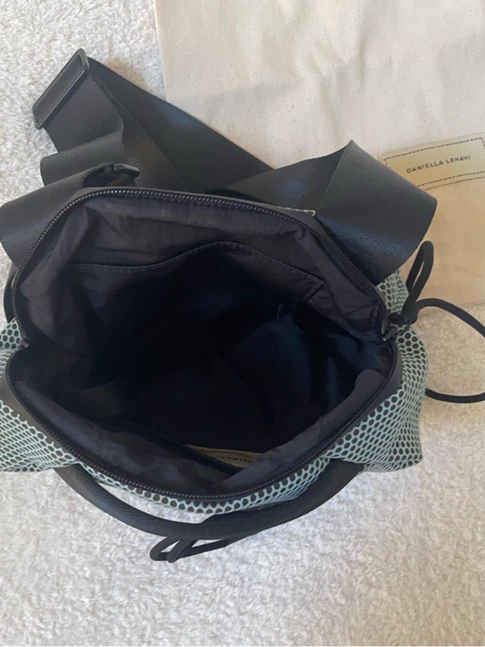 The Daniella Lehavi Bonnie Crossbody bag mint green & black w/dust bag - Picture 7 of 12